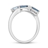 Thumbnail Image 1 of Baguette London Blue and Round White Topaz Bypass Wrap Ring in Sterling Silver