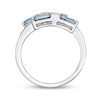 Thumbnail Image 2 of Baguette London Blue and Round White Topaz Bypass Wrap Ring in Sterling Silver