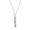 Thumbnail Image 2 of Baguette London Blue and Round White Topaz Vertical Bar Pendant in Sterling Silver