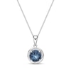 Thumbnail Image 1 of 7.0mm London Blue Topaz Swirl Frame Pendant in Sterling Silver