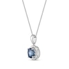 Thumbnail Image 2 of 7.0mm London Blue Topaz Swirl Frame Pendant in Sterling Silver