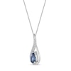 Thumbnail Image 2 of Pear-Shaped London Blue Topaz and Diamond Accent Infinity Pendant in Sterling Silver
