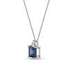 Thumbnail Image 2 of 7.0mm Princess-Cut London Blue and Marquise-Shaped White Topaz Pendant in Sterling Silver