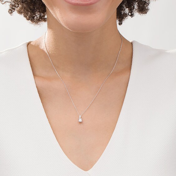 5/8 CT. T.w. Certified Princess-Cut Diamond Pendant in 14K White Gold (I/I2)