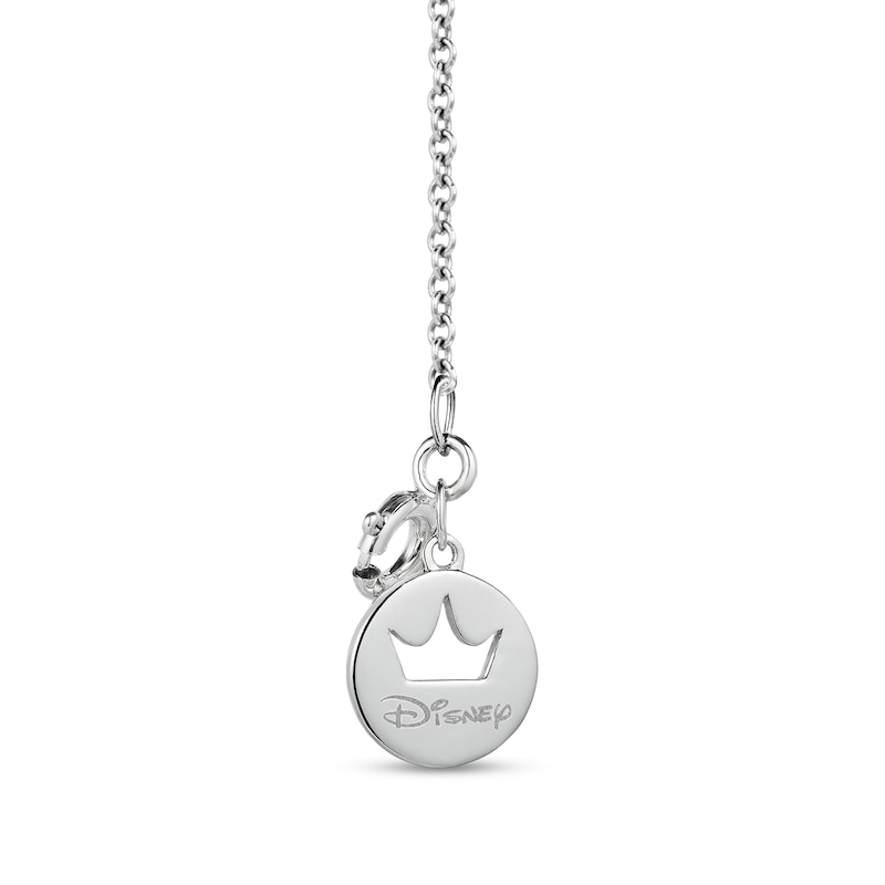 Main Image 2 of Enchanted Disney Cinderella 1/3 CT. T.W. Quad Princess-Cut Diamond Frame Twist Bail Pendant in Sterling Silver – 19"