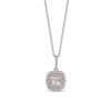Thumbnail Image 1 of Enchanted Disney Belle 1/2 CT. T.W. Quad Princess-Cut Diamond Frame Pendant in Sterling Silver and 10K Rose Gold – 19"