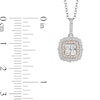 Thumbnail Image 3 of Enchanted Disney Belle 1/2 CT. T.W. Quad Princess-Cut Diamond Frame Pendant in Sterling Silver and 10K Rose Gold – 19"