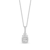 Thumbnail Image 1 of Enchanted Disney Cinderella 1/3 CT. T.W. Quad Princess-Cut Diamond Frame Pendant in Sterling Silver – 19"