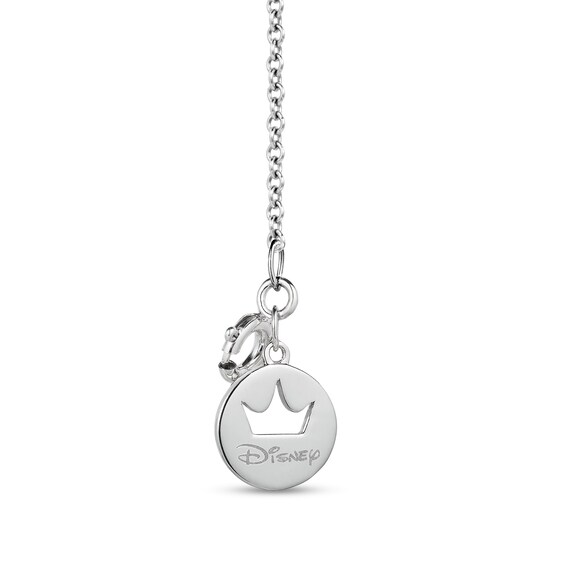 Enchanted Disney Cinderella 1/3 CT. T.w. Quad Princess-Cut Diamond Frame Pendant in Sterling Silver â 19"