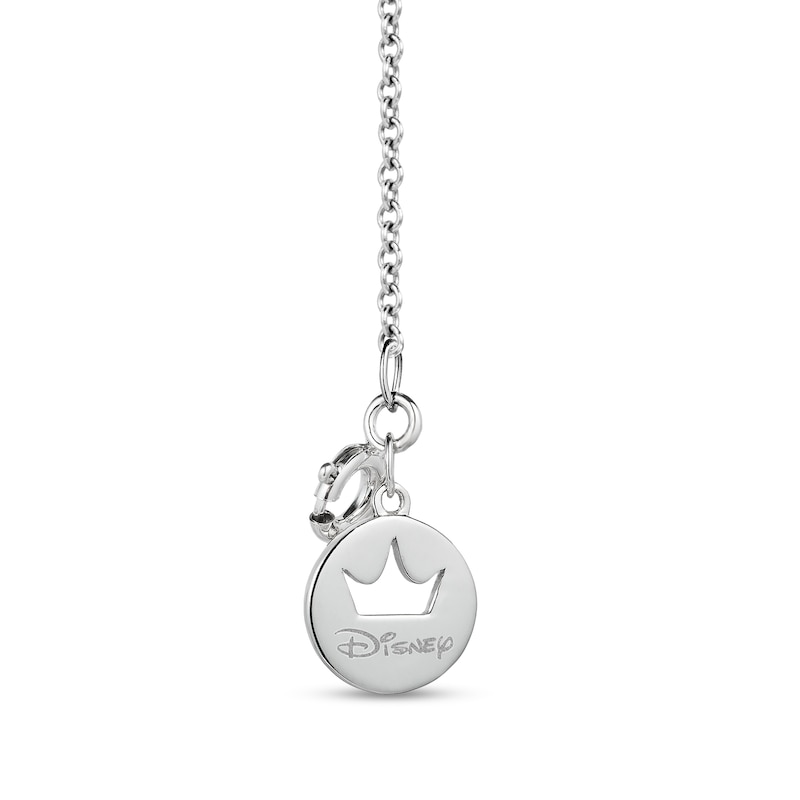 Main Image 2 of Enchanted Disney Cinderella 1/3 CT. T.W. Quad Princess-Cut Diamond Frame Pendant in Sterling Silver – 19"