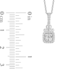 Thumbnail Image 3 of Enchanted Disney Cinderella 1/3 CT. T.W. Quad Princess-Cut Diamond Frame Pendant in Sterling Silver – 19"