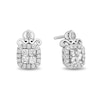 Thumbnail Image 0 of Enchanted Disney Cinderella 3/8 CT. T.W. Quad Princess-Cut Diamond Frame Stud Earrings in Sterling Silver