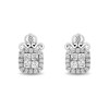 Thumbnail Image 2 of Enchanted Disney Cinderella 3/8 CT. T.W. Quad Princess-Cut Diamond Frame Stud Earrings in Sterling Silver