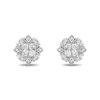 Thumbnail Image 2 of Enchanted Disney Elsa 1/2 CT. T.W. Quad Princess-Cut Diamond Frame Snowflake Stud Earrings in Sterling Silver