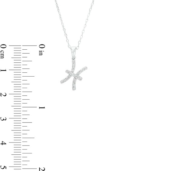 1/8 CT. T.w. Diamond Pisces Tilted Pendant in Sterling Silver