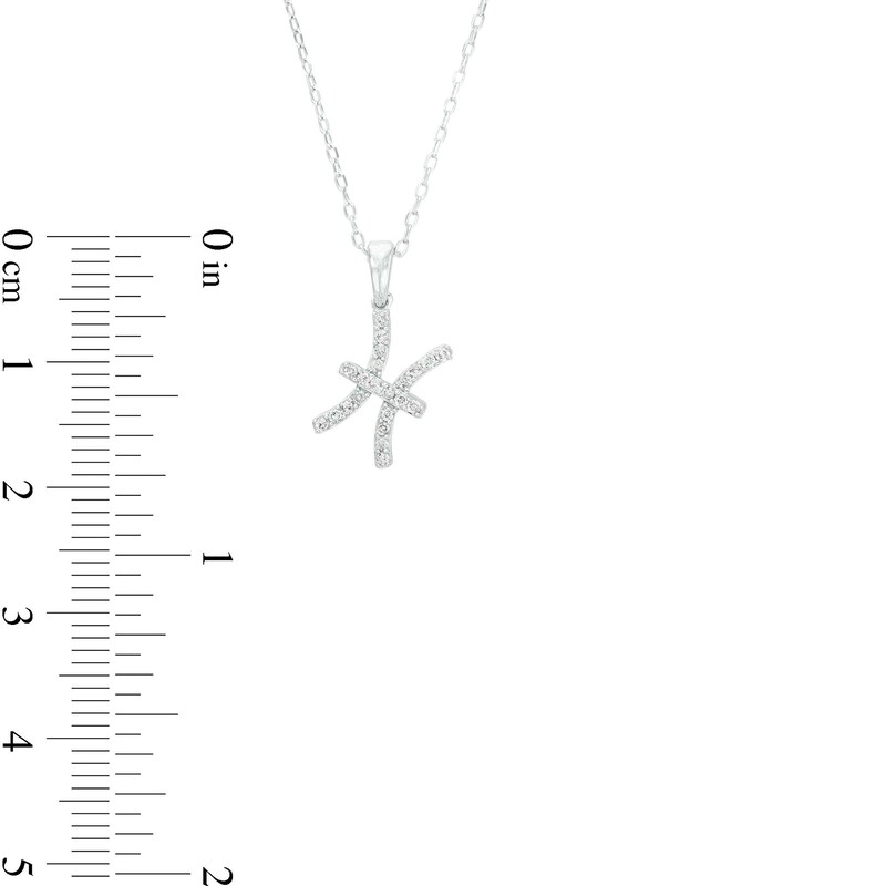 Main Image 3 of 1/8 CT. T.W. Diamond Pisces Tilted Pendant in Sterling Silver