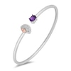 Thumbnail Image 0 of Enchanted Disney Ariel Oval Amethyst and 1/10 CT. T.W. Diamond Open Bangle in Sterling Silver and 10K Rose Gold