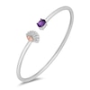 Thumbnail Image 1 of Enchanted Disney Ariel Oval Amethyst and 1/10 CT. T.W. Diamond Open Bangle in Sterling Silver and 10K Rose Gold