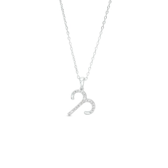 1/8 CT. T.w. Diamond Aries Tilted Pendant in Sterling Silver