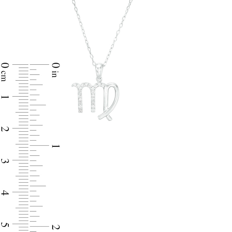 Main Image 3 of 1/8 CT. T.W. Diamond Virgo Pendant in Sterling Silver