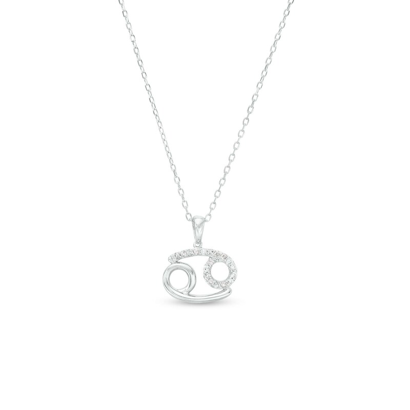 Main Image 1 of 1/8 CT. T.W. Diamond Cancer Pendant in Sterling Silver