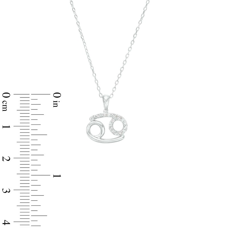Main Image 3 of 1/8 CT. T.W. Diamond Cancer Pendant in Sterling Silver