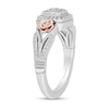 Thumbnail Image 1 of Enchanted Disney Belle 1/3 CT. T.W. Cushion-Shaped Multi-Diamond Frame Ring in Sterling Silver and 10K Rose Gold