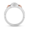 Thumbnail Image 2 of Enchanted Disney Belle 1/3 CT. T.W. Cushion-Shaped Multi-Diamond Frame Ring in Sterling Silver and 10K Rose Gold