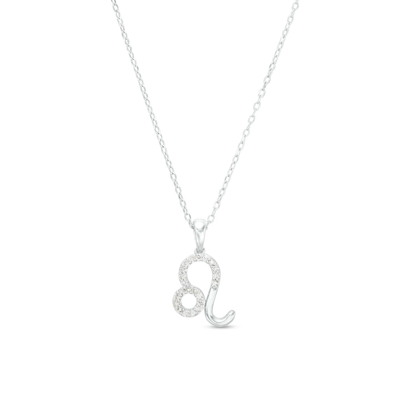 Main Image 1 of 1/8 CT. T.W. Diamond Leo Pendant in Sterling Silver