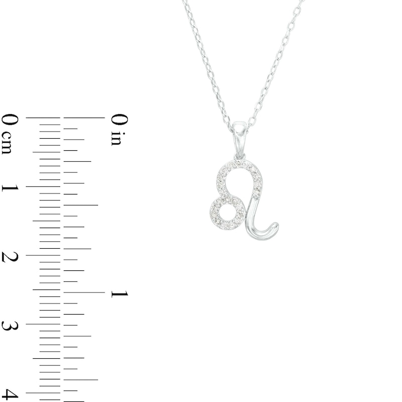 Main Image 3 of 1/8 CT. T.W. Diamond Leo Pendant in Sterling Silver