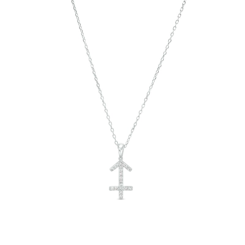 Main Image 1 of 1/8 CT. T.W. Diamond Sagittarius Pendant in Sterling Silver