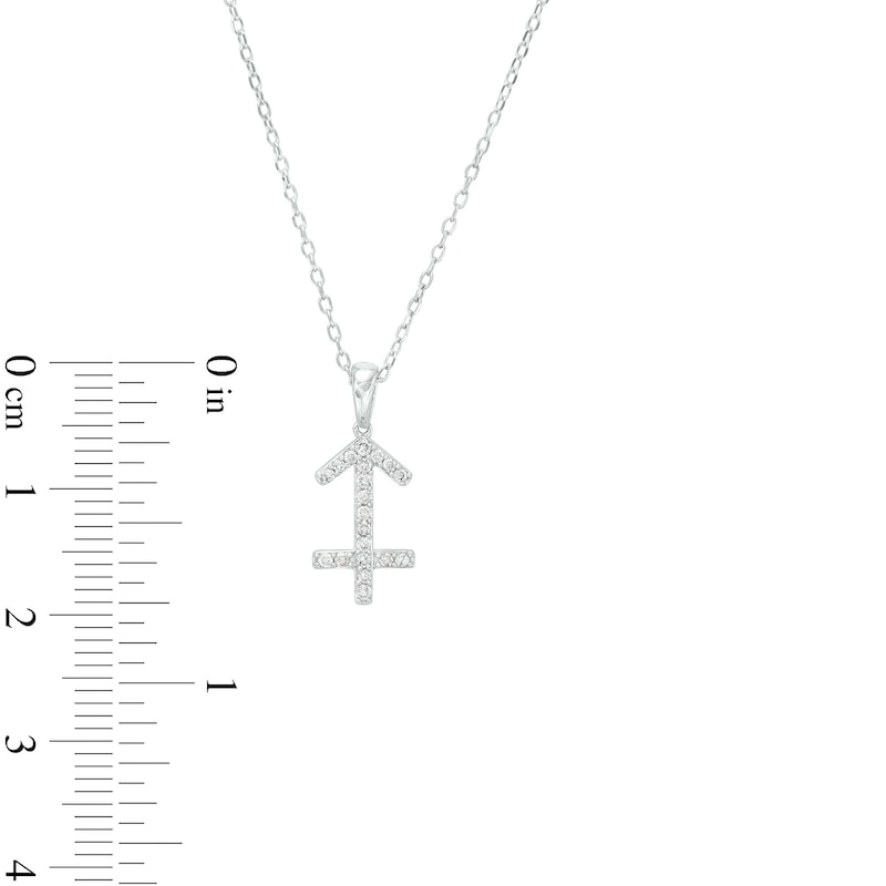 Main Image 3 of 1/8 CT. T.W. Diamond Sagittarius Pendant in Sterling Silver