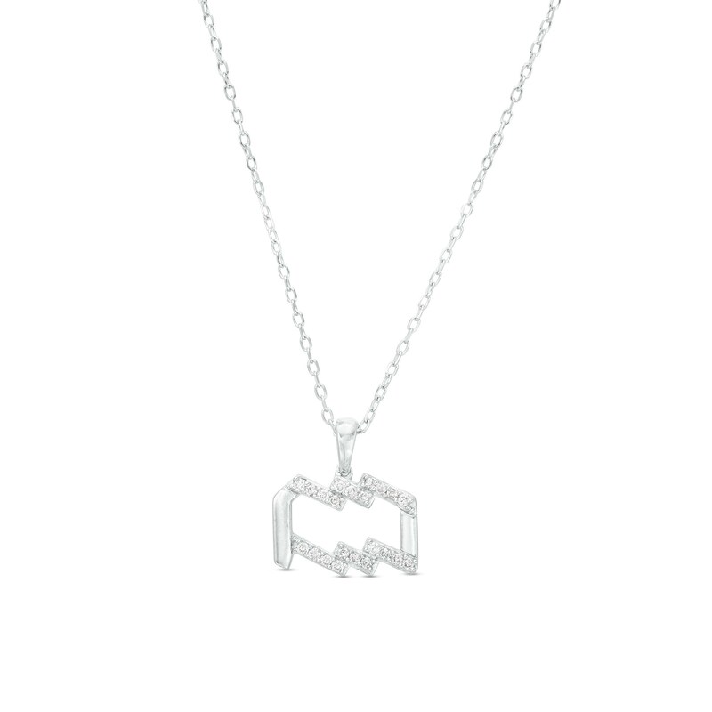 Main Image 1 of 1/8 CT. T.W. Diamond Aquarius Pendant in Sterling Silver