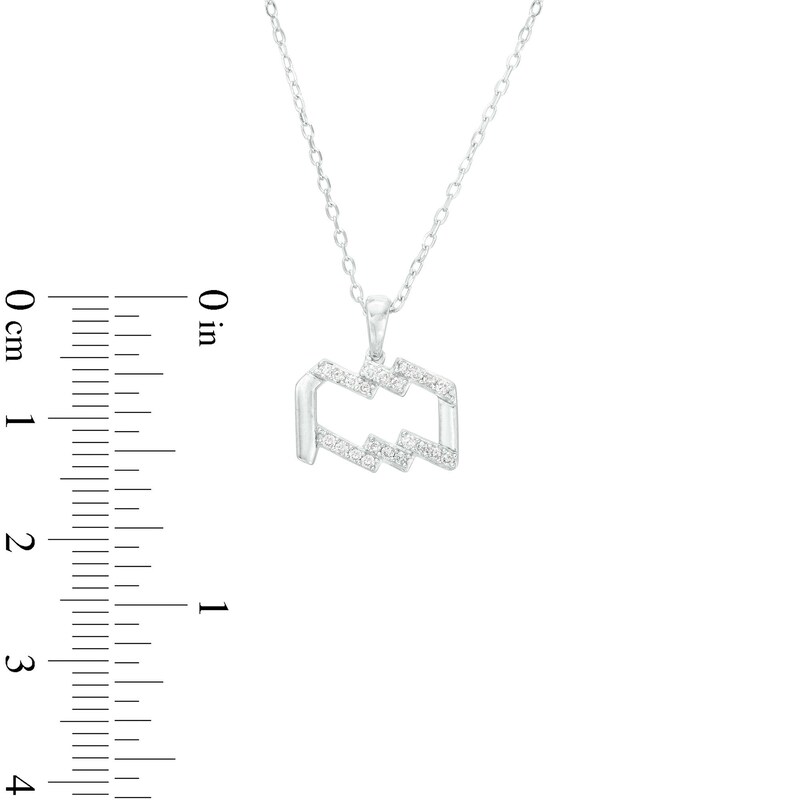 Main Image 3 of 1/8 CT. T.W. Diamond Aquarius Pendant in Sterling Silver