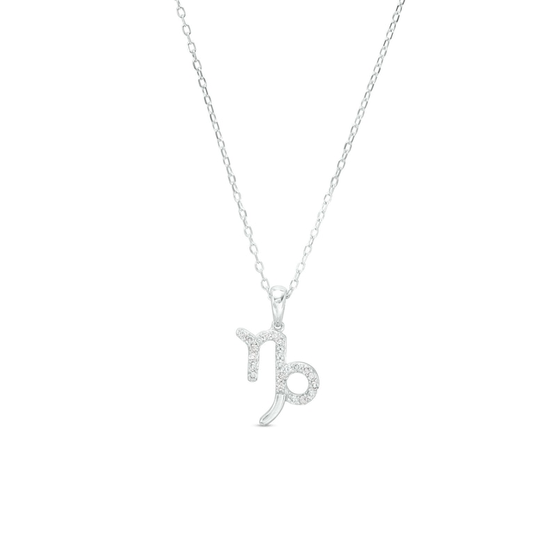 Main Image 1 of 1/8 CT. T.W. Diamond Capricorn Pendant in Sterling Silver