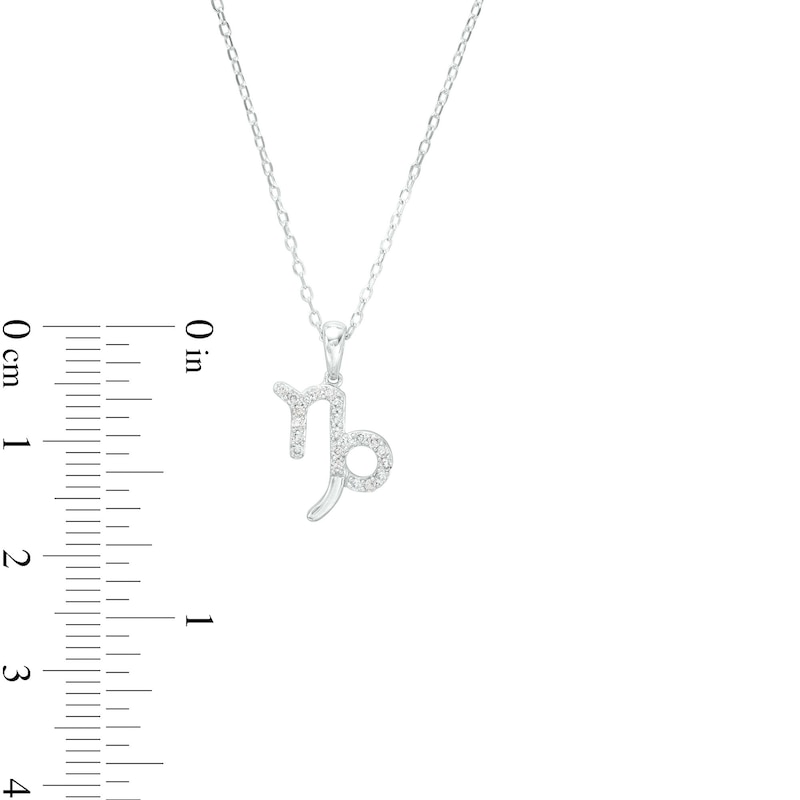 Main Image 3 of 1/8 CT. T.W. Diamond Capricorn Pendant in Sterling Silver
