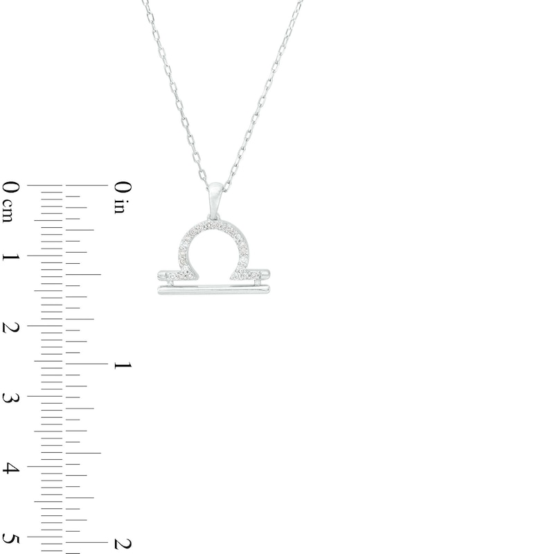 Main Image 3 of 1/8 CT. T.W. Diamond Libra Pendant in Sterling Silver