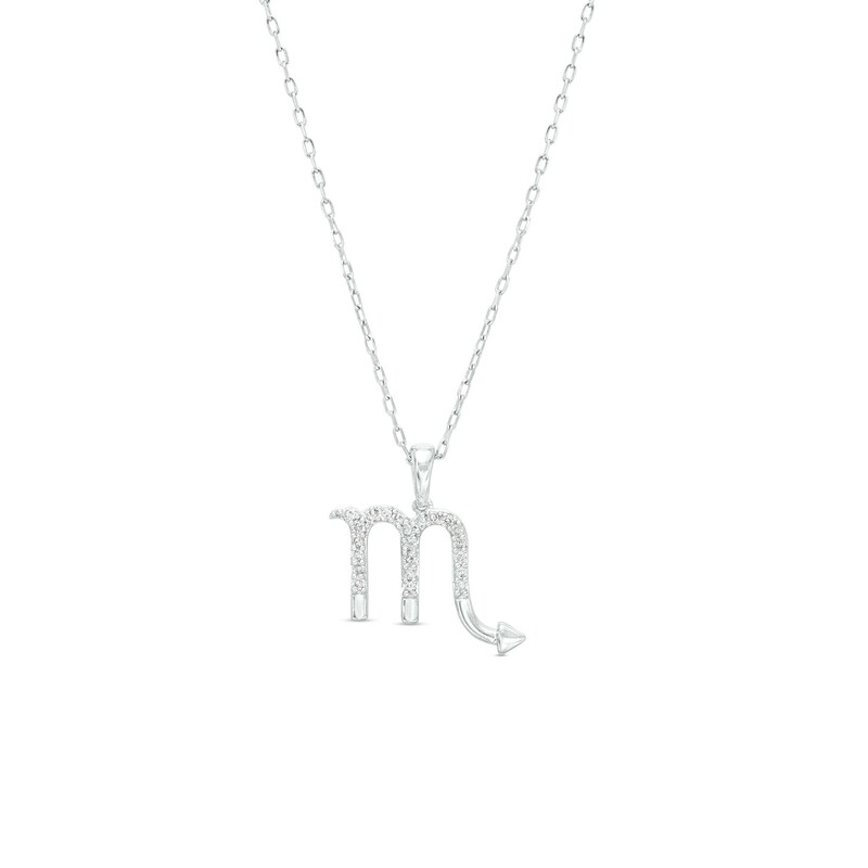 Main Image 1 of 1/8 CT. T.W. Diamond Scorpio Pendant in Sterling Silver