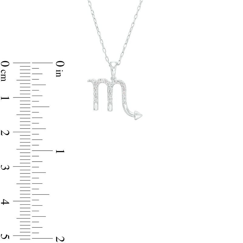 Main Image 3 of 1/8 CT. T.W. Diamond Scorpio Pendant in Sterling Silver