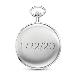 Men's Charles-Hubert Engravable Pocket Watch with White Dial (8 Lines)