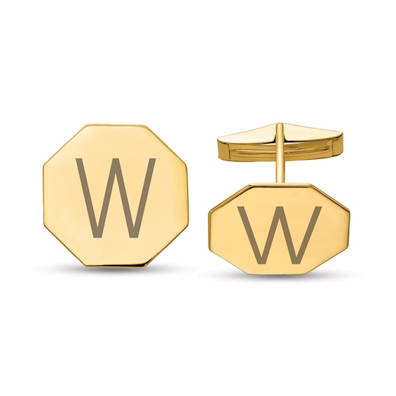 Men's Engravable Octagonal Cuff Links (1-3 Initials)