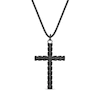 Thumbnail Image 1 of Men's Rib-Textured Cross Pendant in Stainless Steel with Black IP - 24"