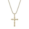 Thumbnail Image 0 of Men's Rope-Textured Cross Pendant in Stainless Steel with Gold-Toned IP - 24"