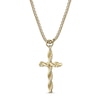 Thumbnail Image 1 of Men's Rope-Textured Cross Pendant in Stainless Steel with Gold-Toned IP - 24"