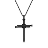 Thumbnail Image 0 of Men's Triple Nails "X" Cross Pendant in Stainless Steel with Black IP - 24"