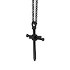 Thumbnail Image 1 of Men's Triple Nails "X" Cross Pendant in Stainless Steel with Black IP - 24"