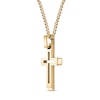 Thumbnail Image 1 of Men's Cross Punch-Out Pendant in Stainless Steel with Gold-Tone IP - 24"