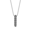Thumbnail Image 1 of Men's Six Skull Vertical Bar Pendant in Stainless Steel and Black IP - 24"