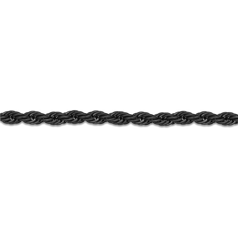 6.0mm Rope Chain Bracelet in Stainless Steel with Black IP - 8.5"