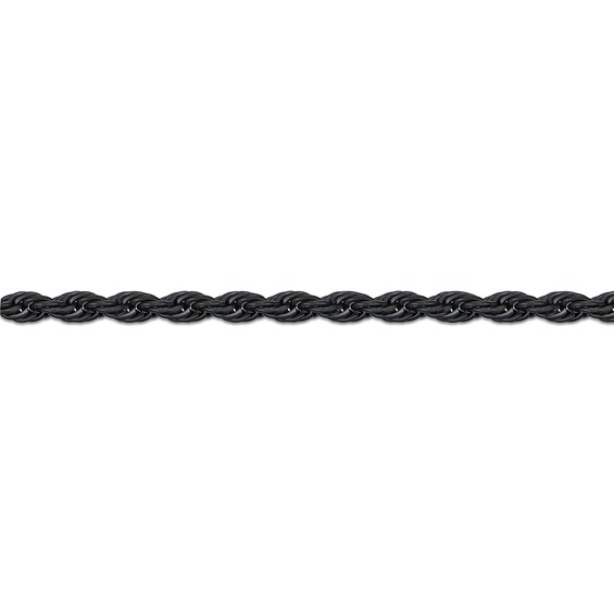 Men's 6.0mm Rope Chain Necklace in Solid Stainless Steel with Black IP